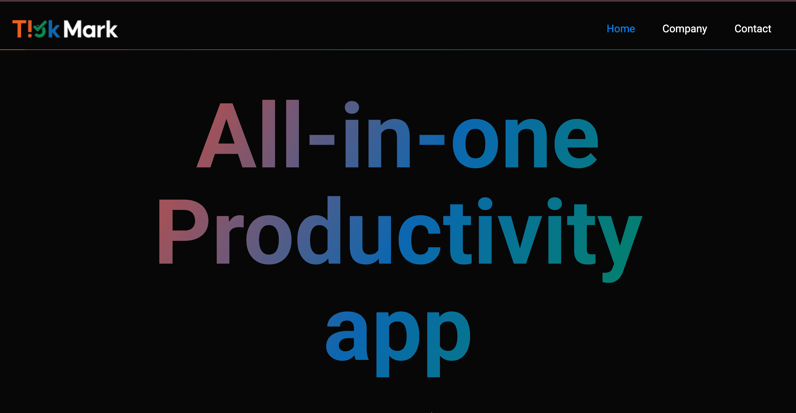 TickMark Productivity App project screenshot